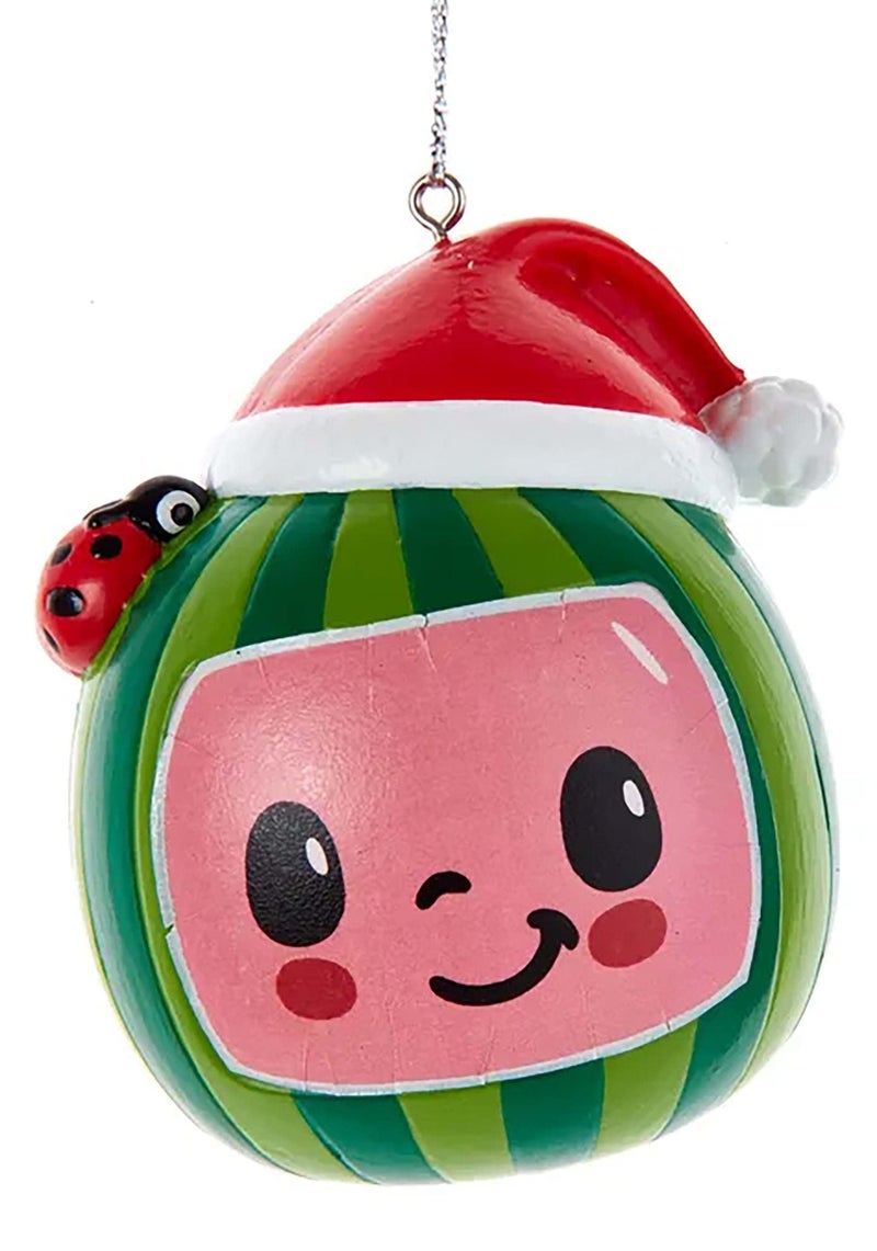 Kurt Adler Cocomelon Watermelon With Santa Hat Ornament - Image 3