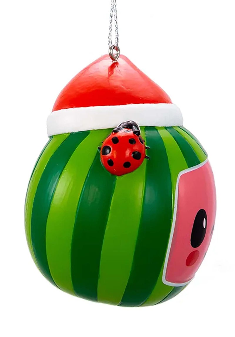 Kurt Adler Cocomelon Watermelon With Santa Hat Ornament - Image 2