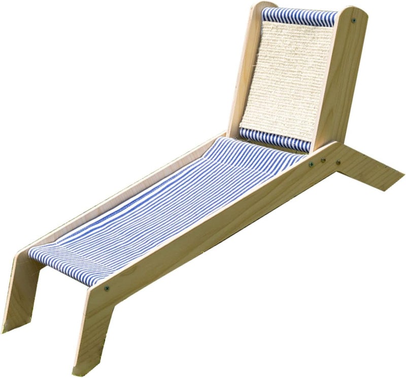 Semme Elevated Cat Beach Chair with Sisal Scratcher Summer IndoorOutdoor Hammock for Cats Safe and Design (Beach Sisal Roller Bed) (Roller Bed) (Chair) - Image 1