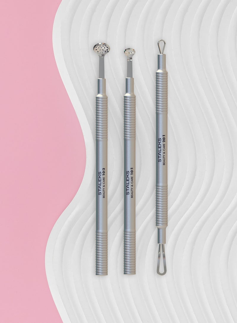 STALEKS Cosmetology toolset “Clean Skin” - BEAUTY & CARE 30 (Uno spoon, round tool with 19 holes and double-ended loop) - Image 1
