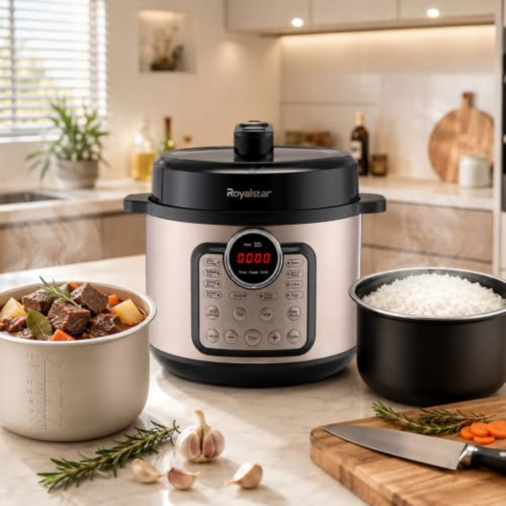 6L Electric Pressure Cooker, 1000W Titanium and Enamel Inner Pots