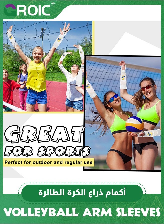 GROIC 1 Pair Volleyball Arm Guards Arm Sleeves, Volleyball Arm Sleeves Volleyball Pads Forearm Elbow Sleeve Volleyball Train Accessories with Protection Pad Thumb Hole for Kids & Adults  - Image 5
