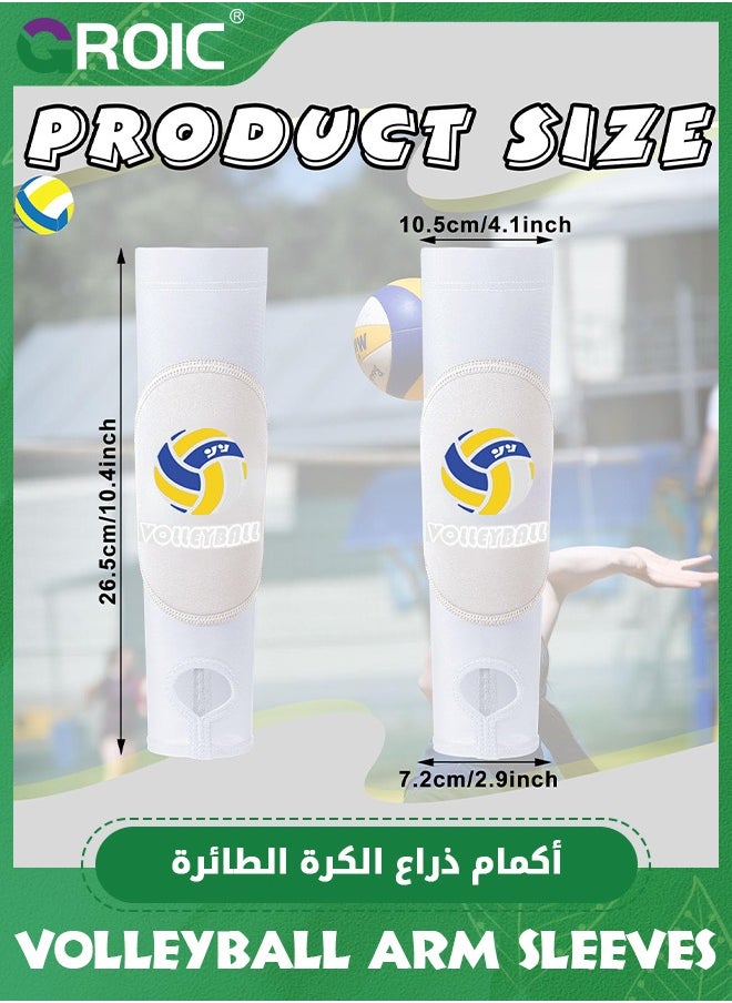GROIC 1 Pair Volleyball Arm Guards Arm Sleeves, Volleyball Arm Sleeves Volleyball Pads Forearm Elbow Sleeve Volleyball Train Accessories with Protection Pad Thumb Hole for Kids & Adults  - Image 2