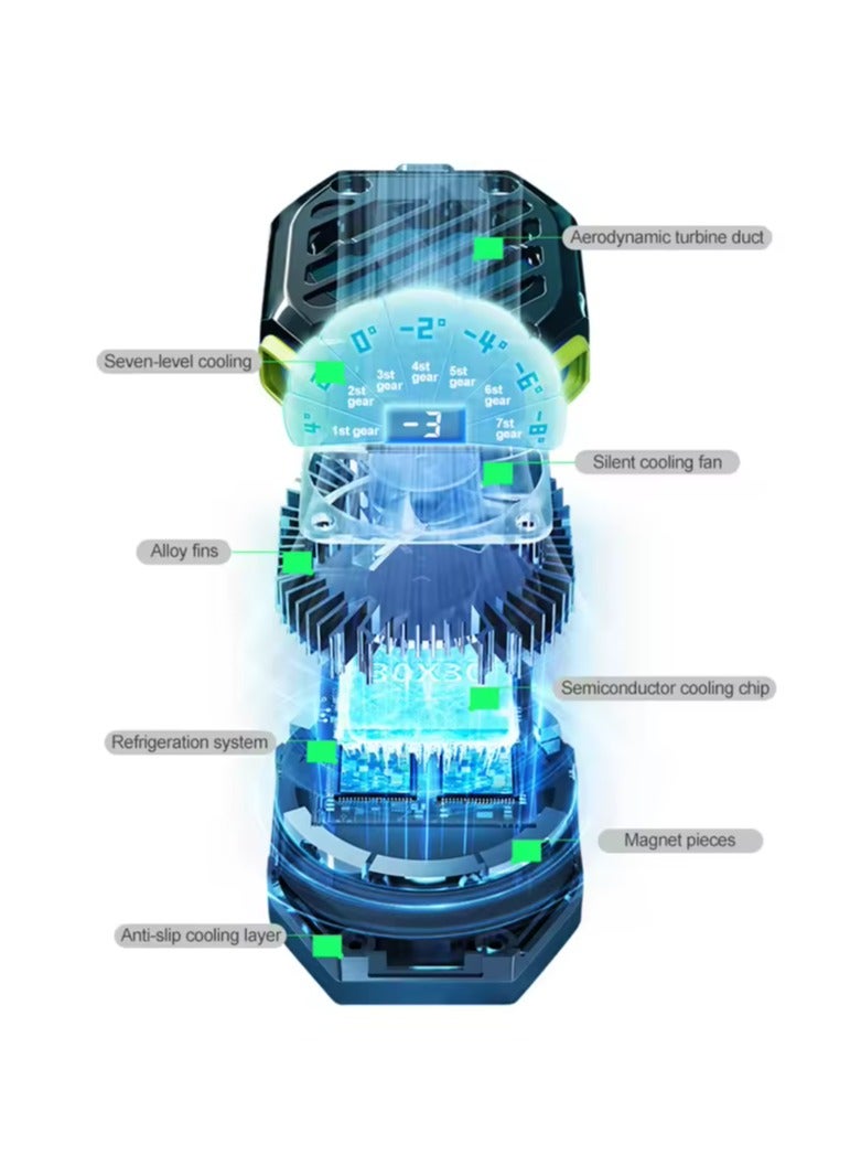 Magnetic Cell Phone Cooling Fan Radiator X111 Wireless Mobile Phone Coolers For Gaming With 1800mAh Rechargeable Battery - Image 2