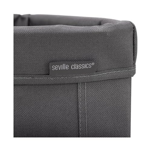 Seville Classics Large Commercial Heavy Duty Rolling Steel Frame Laundry Hamper Canvas Cart Bin, w/Wheels for Hotel, Home, Closet, Bedroom, Gray, Corner 17.7” D x 24.0” W - Image 5