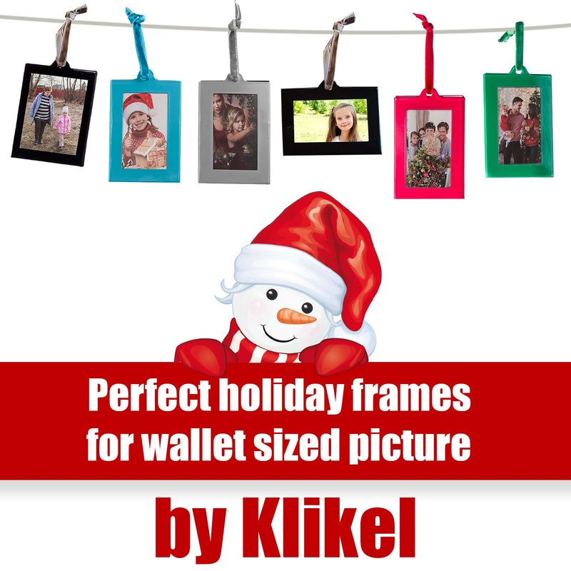 Klikel Picture Frames Ornament - Silver Small Hanging Picture Frames - Photo Ornaments for Tree - Set of 8 - Image 5
