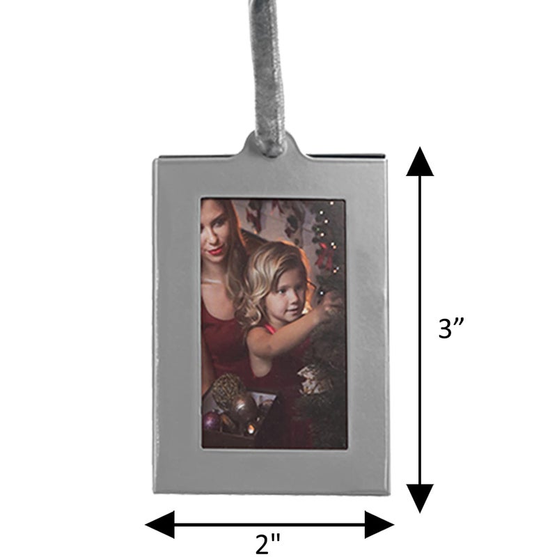 Klikel Picture Frames Ornament - Silver Small Hanging Picture Frames - Photo Ornaments for Tree - Set of 8 - Image 2