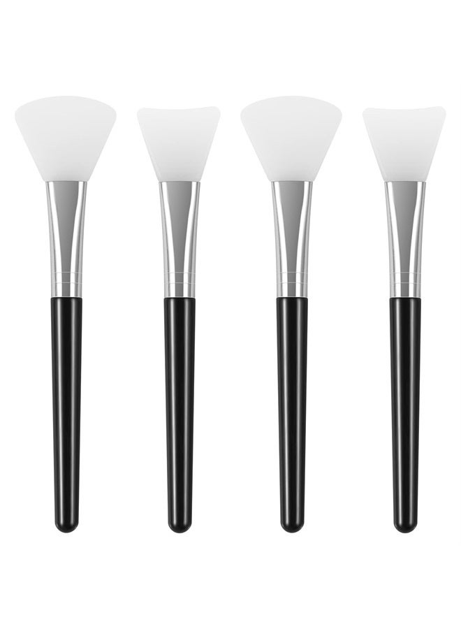 tifanso 4PCS Silicone Face Mask Brush, Face Mask Applicator, Flexible Mask Brush Applicator, Silicone Brush for Face, Face Mask Brush Applicator for Mud, Clay, DIY Mask, Body Lotion, BB Cream (Black) - Image 1