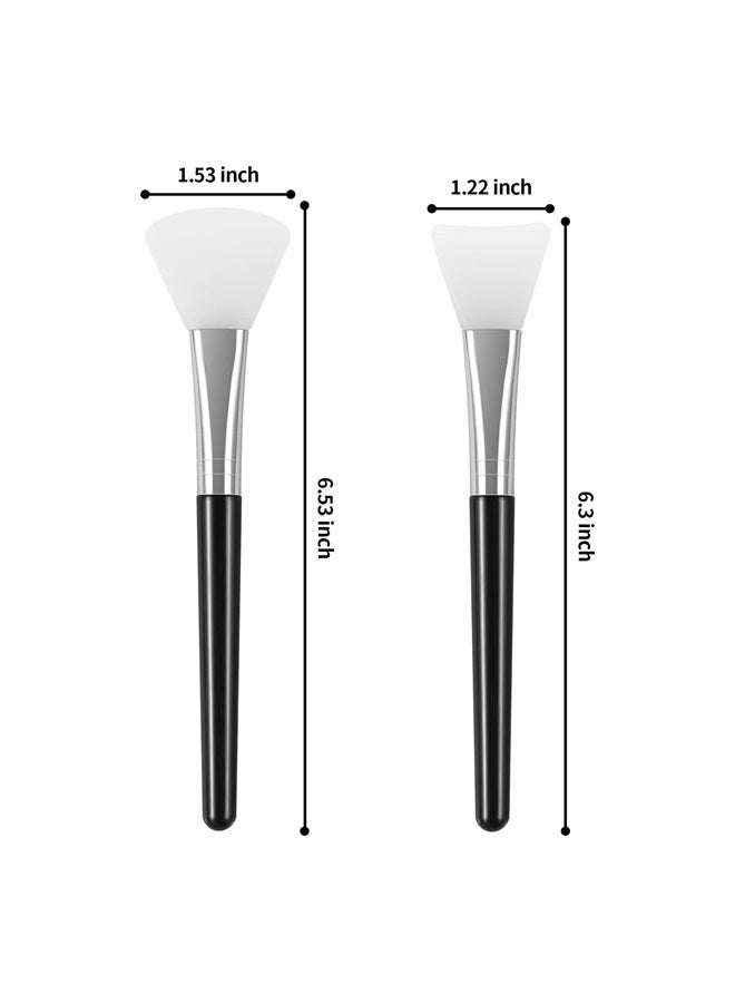 tifanso 4PCS Silicone Face Mask Brush, Face Mask Applicator, Flexible Mask Brush Applicator, Silicone Brush for Face, Face Mask Brush Applicator for Mud, Clay, DIY Mask, Body Lotion, BB Cream (Black) - Image 2