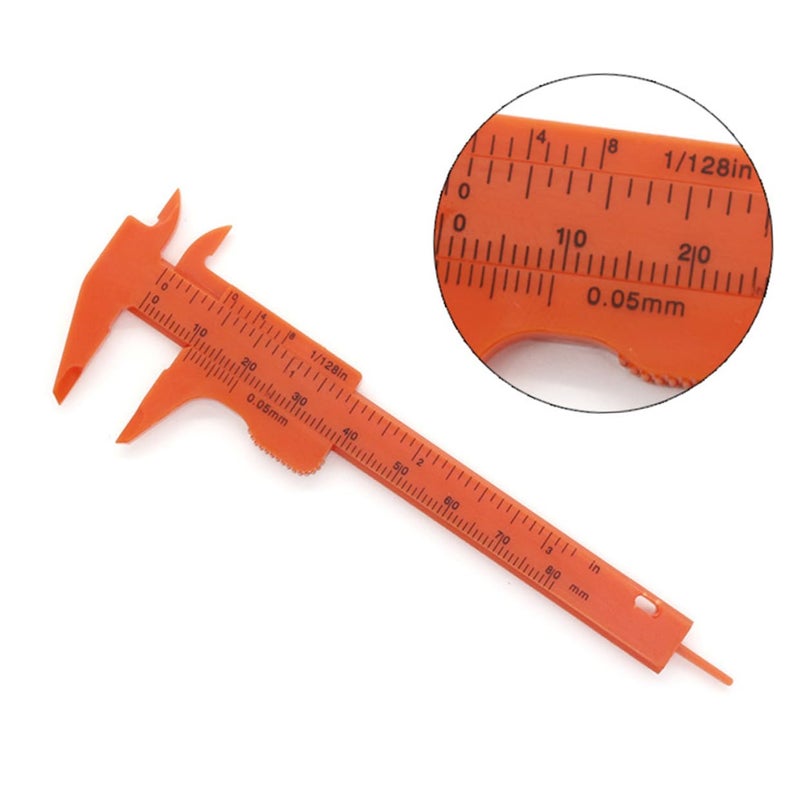 Mikikit 8cm Plastic Mini Vernier Caliper Portable Measuring Tool for Crafts DIY Projects - Image 3