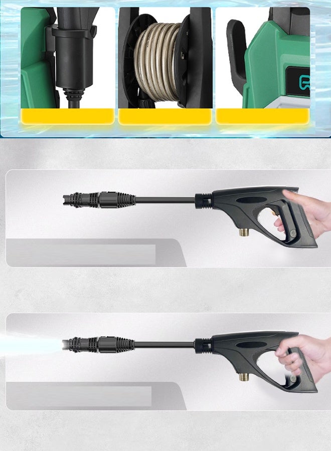 Bolivia's Pressure Washer 1600W 135 BAR, Heavy-Duty Electric Car Washing Pressure Pump with 7m Hose for Deep Cleaning Cars, Patios, Driveways - Green - Image 4