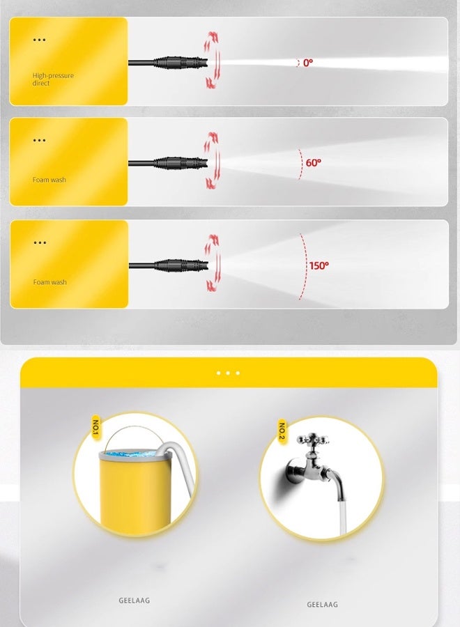Bolivia's Pressure Washer 1600W 135 BAR, Heavy-Duty Electric Car Washing Pressure Pump with 7m Hose for Deep Cleaning Cars, Patios, Driveways - Green - Image 3