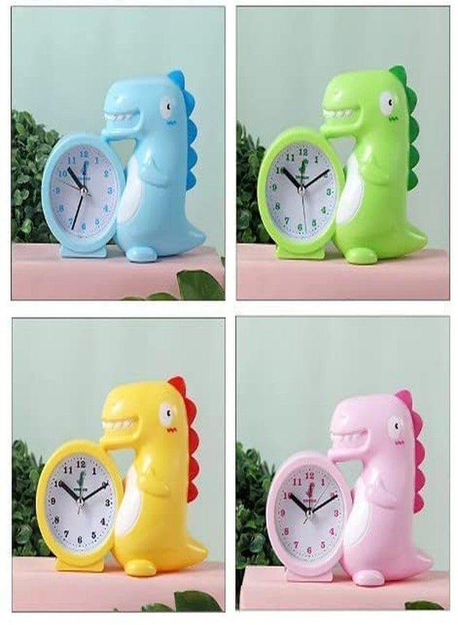ARTLABEL Dinosaur Shape Table Alarm Clock for Kids Study Room Students Table Clocks for Home & Office (Pink) - Image 5