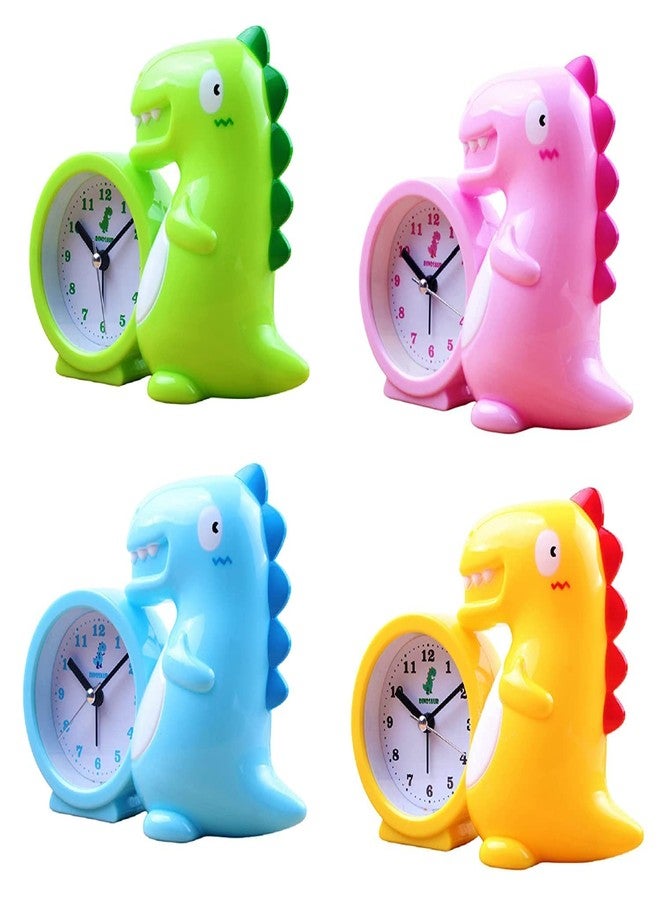 ARTLABEL Dinosaur Shape Table Alarm Clock for Kids Study Room Students Table Clocks for Home & Office (Pink) - Image 4