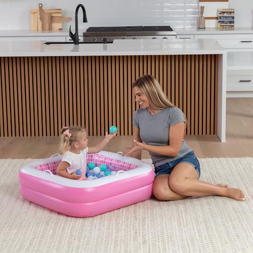 GRIP A POOL Inflatable Baby Pool for Toddlers 1-3, Handles, Soft Floor & Drain, 34"x10" Kiddie Pool, Blow Up Bathtub & Ball Pit, Summer Outside Kid Water Toy Outdoor Play First Birthday Gift for Girls Ages 1 2 3 - Image 4