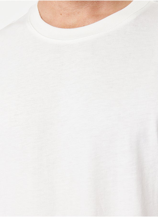 trendyol - Ecru Oversize Back Printed 100% Cotton T-Shirt TMNSS23TS00168 - Image 1