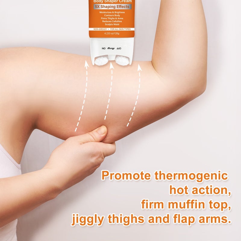 Danliss HOT Warming Firming Body Cream 120g with Roller Massager - Multi-Effect Shaping and Moisturizing - Image 4