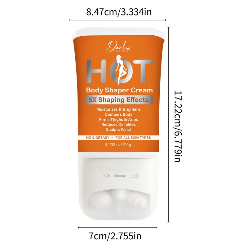 Danliss HOT Warming Firming Body Cream 120g with Roller Massager - Multi-Effect Shaping and Moisturizing - Image 5