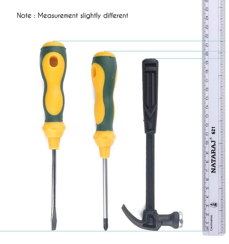 REES52 REES52 Hand Tool Kit, Hammer, Screwdriver (Black and yellow) Set of 3 - Image 3