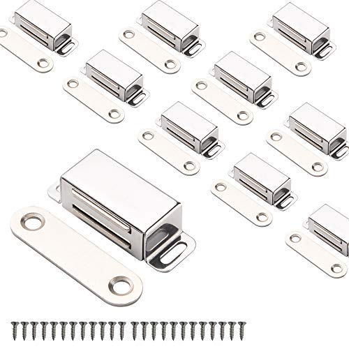 Mousike Cabinet Magnets Magnetic Door Catch Stainless Steel Door Magnet for Kitchen Bathroom Cupboard Wardrobe Closet Closures Cabinet Door Drawer Latch 20 lbs10Pack