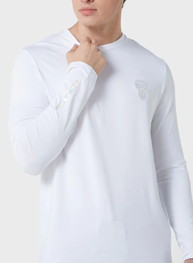 Karl Lagerfeld Long Sleeve Crew Neck T-Shirt