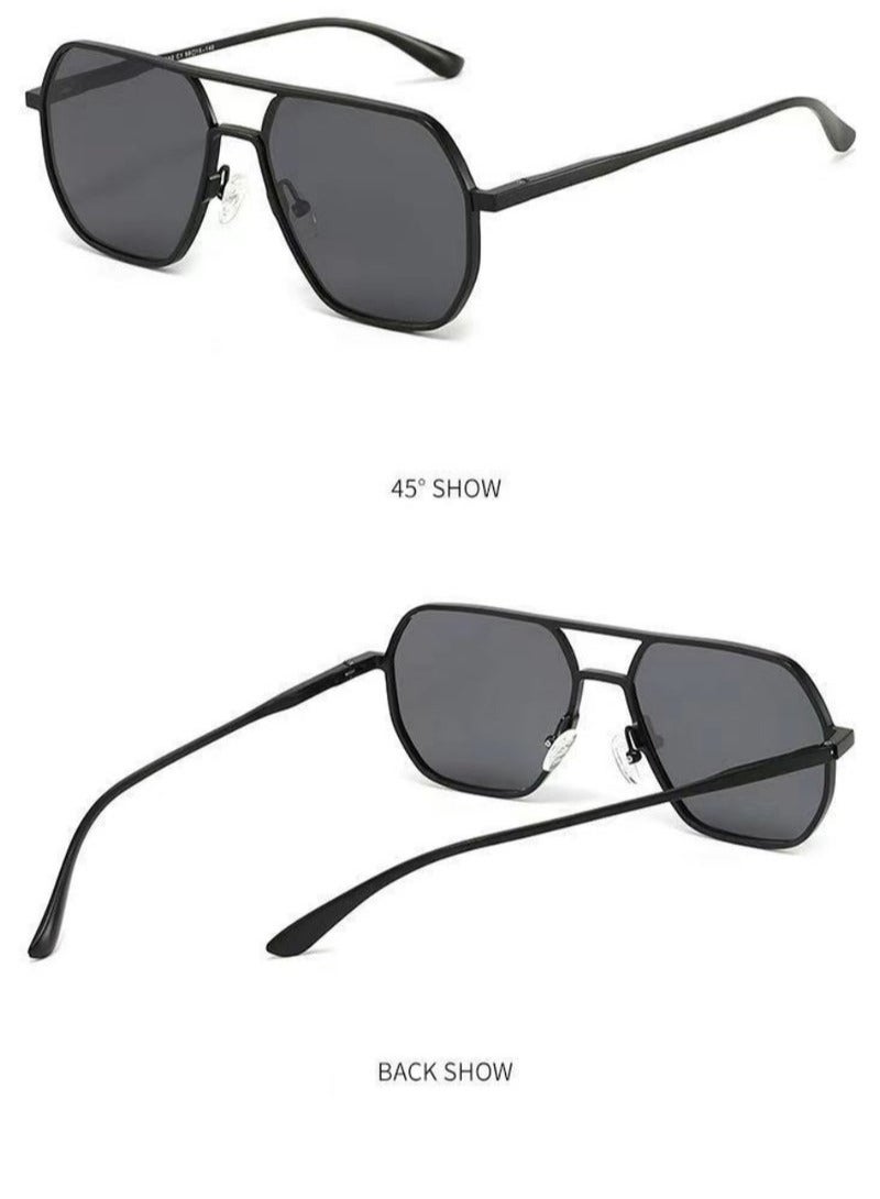 نظارات شمسية قطبية للرجال عدسة متعددة الألوان UV400 أذرع من سبائك الألمنيوم والمغنيسيوم للسياقة والسفر والصيد مع حقيبة 58 مم (أسود)  - Image 5