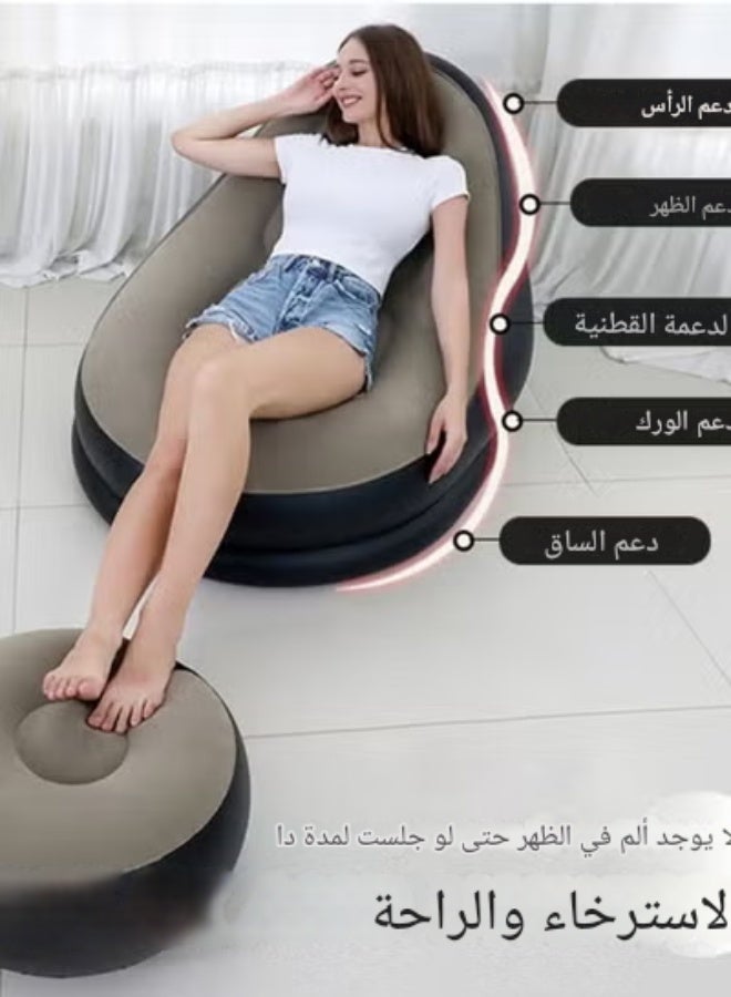 أريكة قابلة للنفخ، منزل مستأجر لشخص كسول، سرير أرضي قابل للتحويل، سرير مفرد من حصير، شرفة، تخييم، مرتبة قابلة للنفخ في الهواء الطلق - Image 2