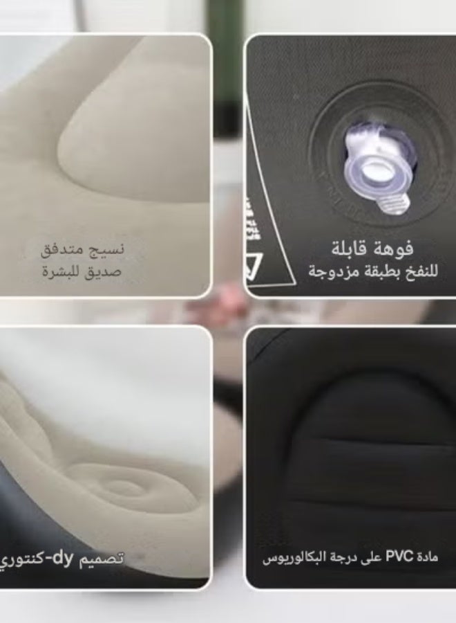 أريكة قابلة للنفخ، منزل مستأجر لشخص كسول، سرير أرضي قابل للتحويل، سرير مفرد من حصير، شرفة، تخييم، مرتبة قابلة للنفخ في الهواء الطلق - Image 5