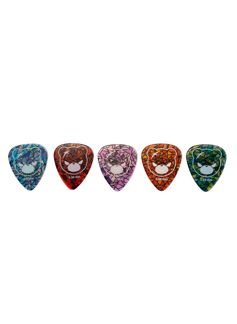 IKARIKUMA Guitar Picks 5Pcs, Teardrop Shape – Colored Glass Series, Fits All Guitars - Image 3
