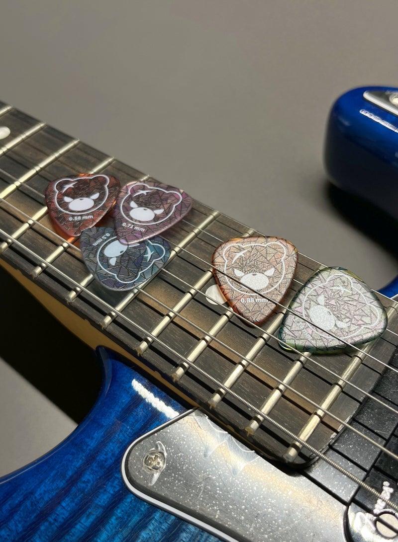 IKARIKUMA Guitar Picks 5Pcs, Teardrop Shape – Colored Glass Series, Fits All Guitars - Image 5