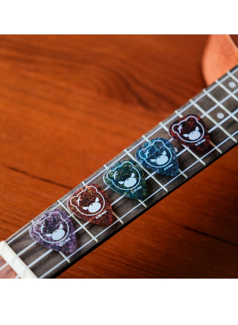 IKARIKUMA Guitar Picks 5Pcs, Teardrop Shape – Colored Glass Series, Fits All Guitars - Image 2