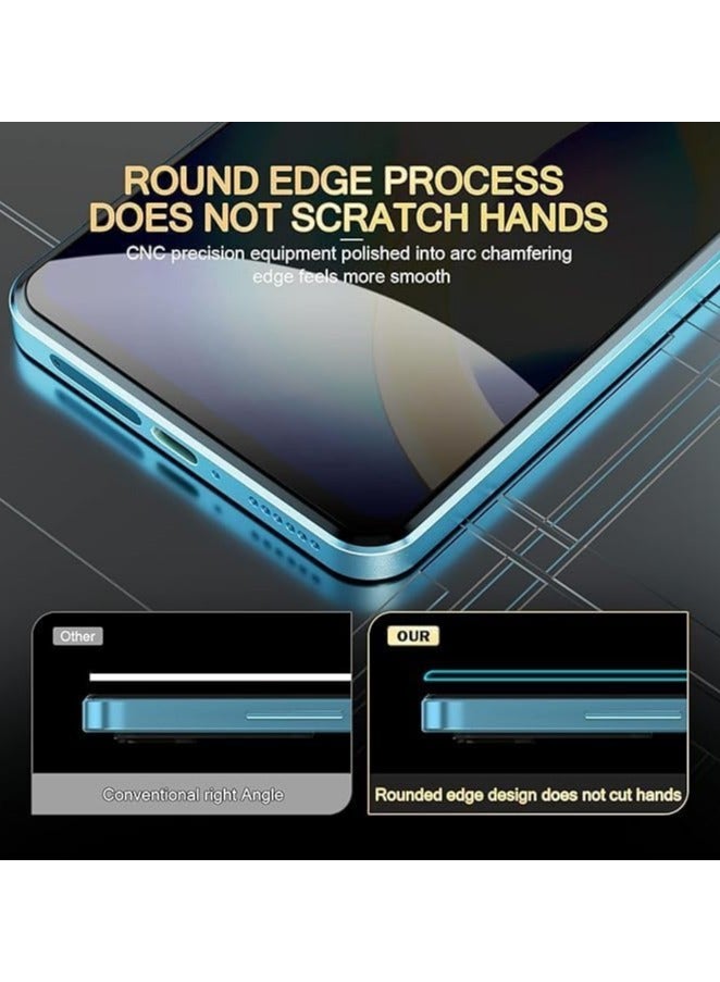 عام 3 قطع من واقي الشاشة الخصوصي المتوافق مع Vivo Y400 Pro 5G - زجاج خصوصي بكامل التغطية، مقاوم للتجسس، مطلي بالأشعة فوق البنفسجية، مضاد للانحناء الحراري - Image 4