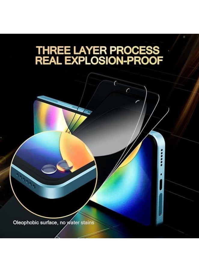 عام 3 قطع من واقي الشاشة الخصوصي المتوافق مع Vivo Y400 Pro 5G - زجاج خصوصي بكامل التغطية، مقاوم للتجسس، مطلي بالأشعة فوق البنفسجية، مضاد للانحناء الحراري - Image 2