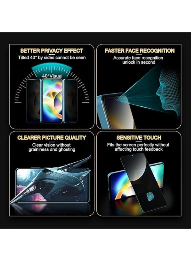 عام 3 قطع من واقي الشاشة الخصوصي المتوافق مع Vivo Y400 Pro 5G - زجاج خصوصي بكامل التغطية، مقاوم للتجسس، مطلي بالأشعة فوق البنفسجية، مضاد للانحناء الحراري - Image 3