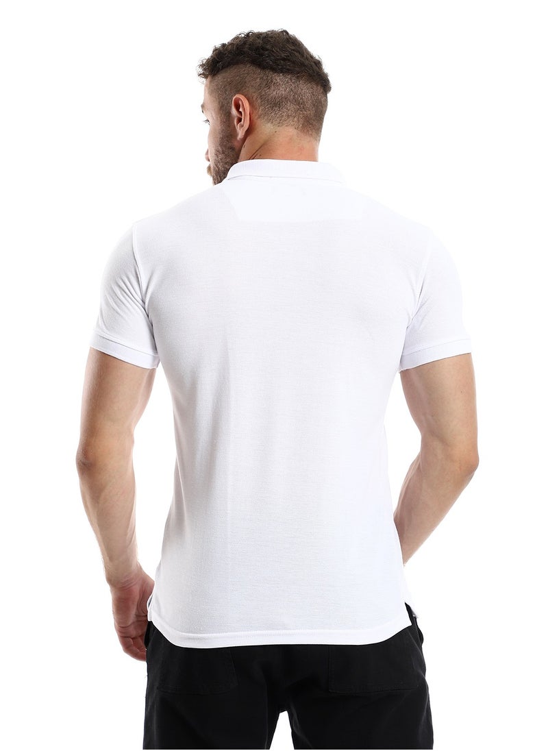 Andora - White Elegant Pique Buttoned Polo Shirt - Image 1