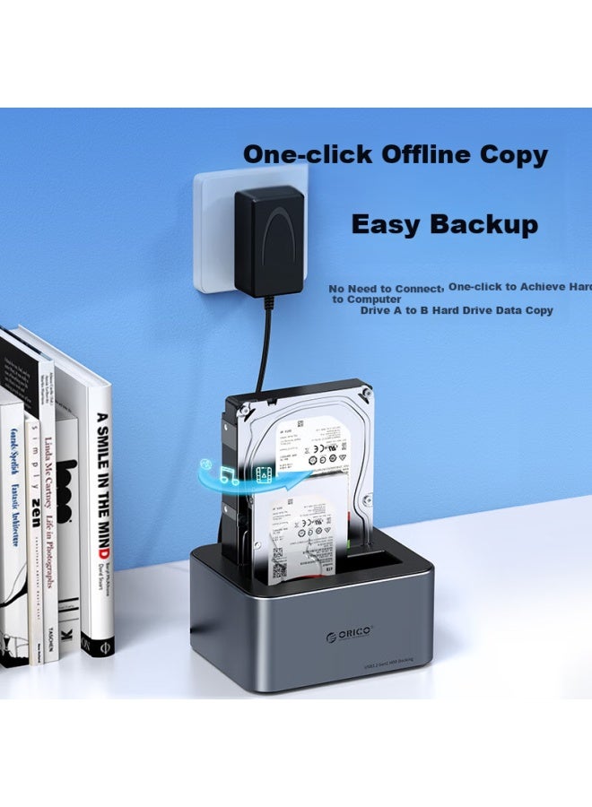 Orico External Hard Drive Enclosure, 2.5/3.5 Inch Sata Mechanical And Solid State Compatible, Type-c 3.2 Ssd External Hard Drive Case, Portable Offline Backup And Comparison Machine 6626c3 - Image 2
