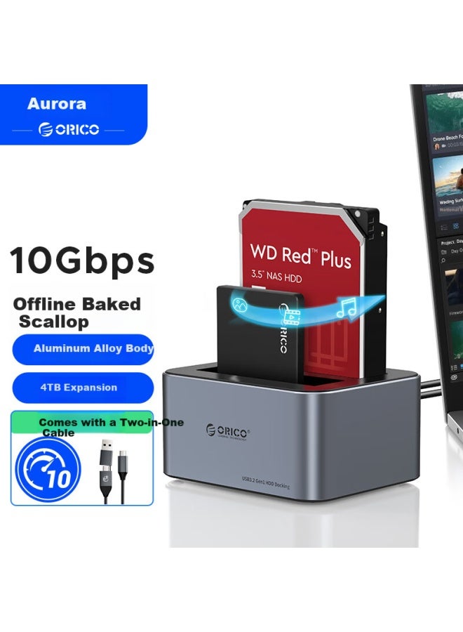 Orico External Hard Drive Enclosure, 2.5/3.5 Inch Sata Mechanical And Solid State Compatible, Type-c 3.2 Ssd External Hard Drive Case, Portable Offline Backup And Comparison Machine 6626c3 - Image 1