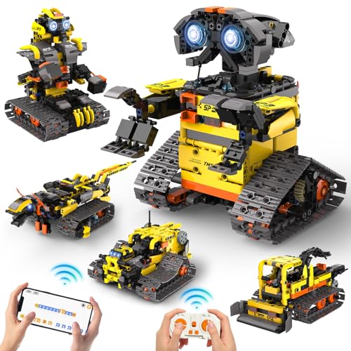 ADUSRIZ 5 in1 Stem Robot Building Kit for Kids Ages 813 688 PCS Remote App Controlled Dinosaur Car Building Toys for Kids Science Learning Birthday Gifts for 8 9 10 11 12 Years Old Boys Girls - Image 1