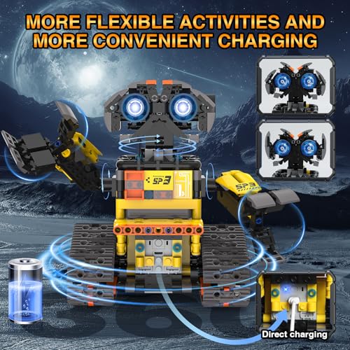 ADUSRIZ 5 in1 Stem Robot Building Kit for Kids Ages 813 688 PCS Remote App Controlled Dinosaur Car Building Toys for Kids Science Learning Birthday Gifts for 8 9 10 11 12 Years Old Boys Girls - Image 5
