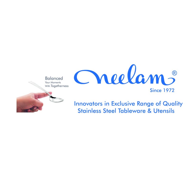 Neelam Stainless Steel Balanced Crest 6 pcs Soup Spoon Set - Image 3