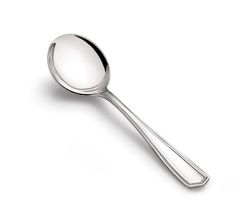 Neelam Stainless Steel Balanced Crest 6 pcs Soup Spoon Set - Image 2