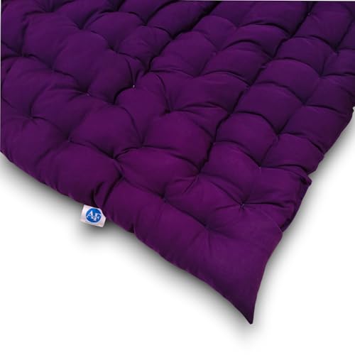 ATOOTFUSION Soft Cotton Quilt Mattress Foldable for Floor Light Weight Filled Single Firm Cotton Quilt Mattress Gadda 1 Sleeping Capacity 3 x 6 ft or 72 x 36 Inches Purple - Image 3