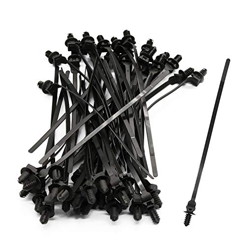 OIIKI 50 Pack Cable Zip Ties, 8 Inch Nylon Push Mount Self Locking Cable Ties for Indoor Wire Tying-Black - Image 5