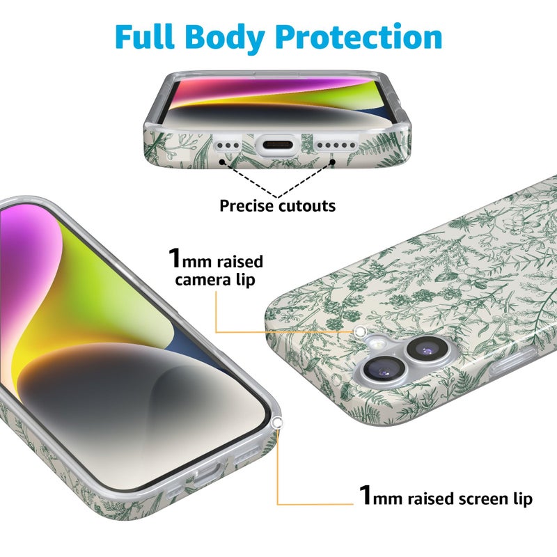 Casely iPhone 17 Case | Sage Garden | Green Floral | Compatible with MagSafe | Classic Ultra Slim Design - Image 5
