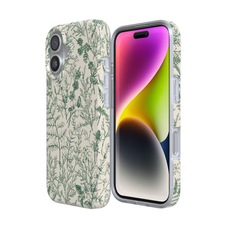 Casely iPhone 17 Case | Sage Garden | Green Floral | Compatible with MagSafe | Classic Ultra Slim Design - Image 2