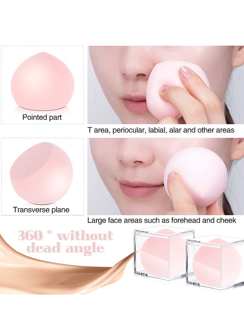 SYOSI - Makeup Sponge, 2 Pcs Ultra Soft Makeup Sponge Egg Marshmallow Expanding Sponge with Box Individually Packaged for Liquid Foundation Cream and Cream Lotion - Image 1