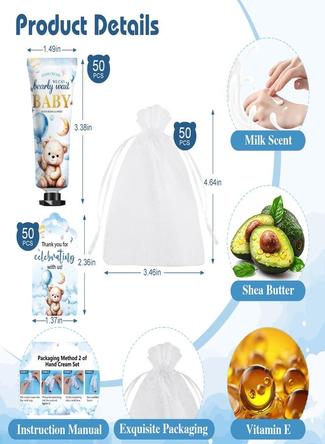 KONEUK 50 Pack Baby Shower Bulk Hand Cream Gifts Sets, Bridal Shower Favors and Baby Shower Favors for Guests with Thank You Card and Organza Gift Bags, Appreciation Gifts and Wedding Shower Favors (Bear) - Image 3