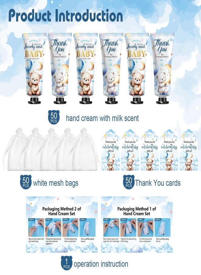KONEUK 50 Pack Baby Shower Bulk Hand Cream Gifts Sets, Bridal Shower Favors and Baby Shower Favors for Guests with Thank You Card and Organza Gift Bags, Appreciation Gifts and Wedding Shower Favors (Bear) - Image 2