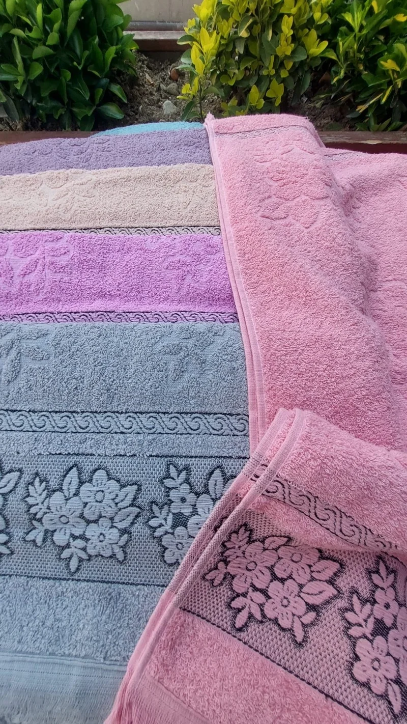 تكستلجي Textile Manufacturer Fringed Embroidered 50 x 90 cm Hand Face Towel