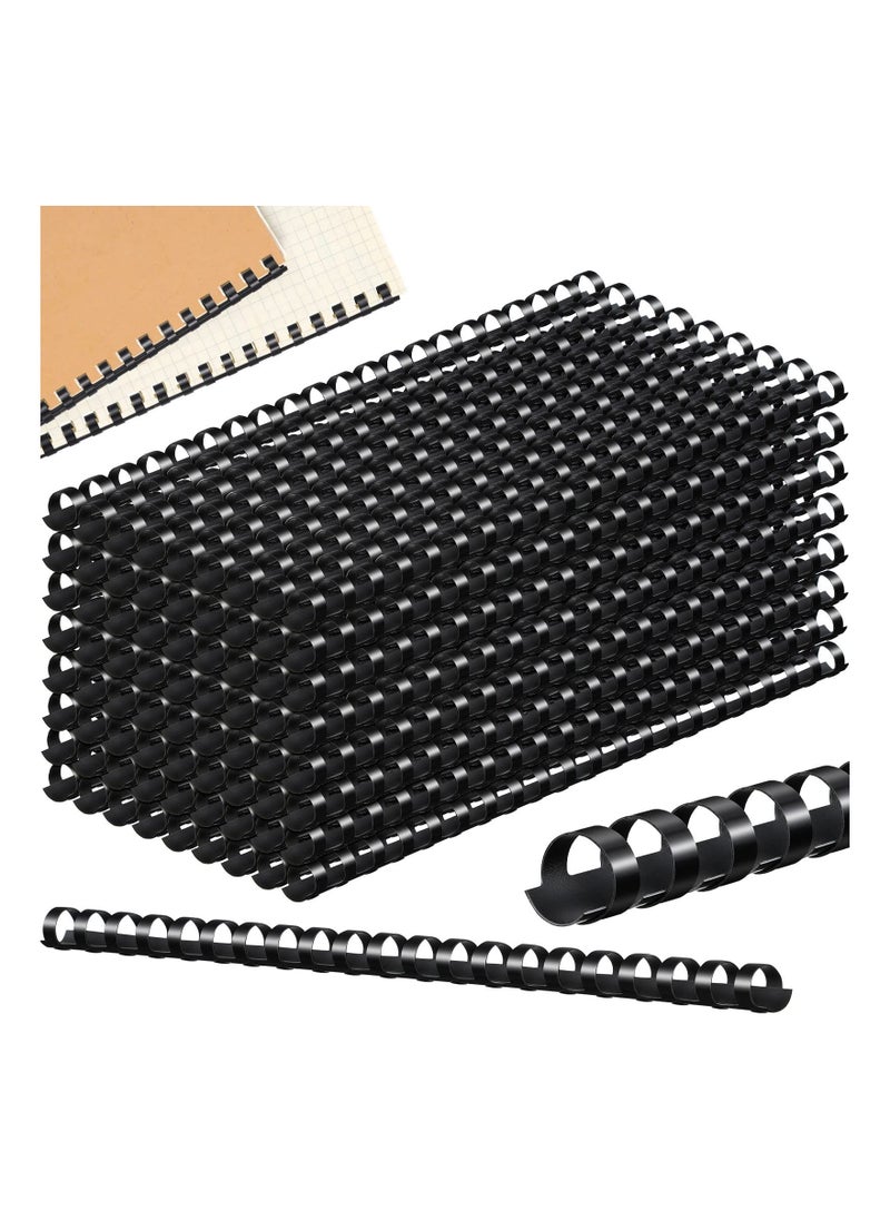 Y&D - 100 Pcs Plastic Comb Binding Spines 21 Holes 1 or 2 Inch Black 90 Sheet Capacity Letter Size Spiral for Notebooks Desk Calendars Picture Album - Image 1